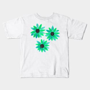 Floral Polka Dot center Lime Kids T-Shirt